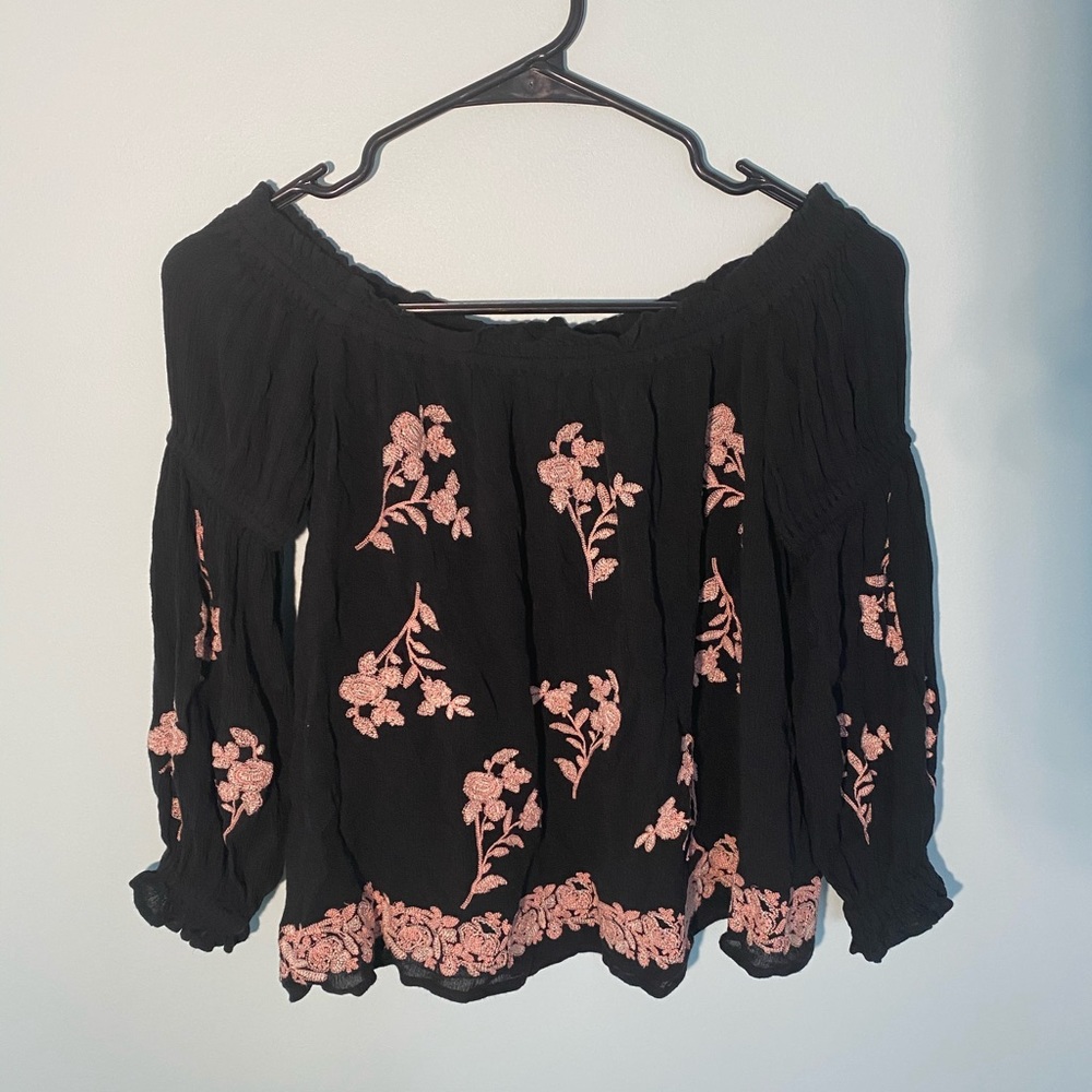 off the shoulder long sleeve blouse